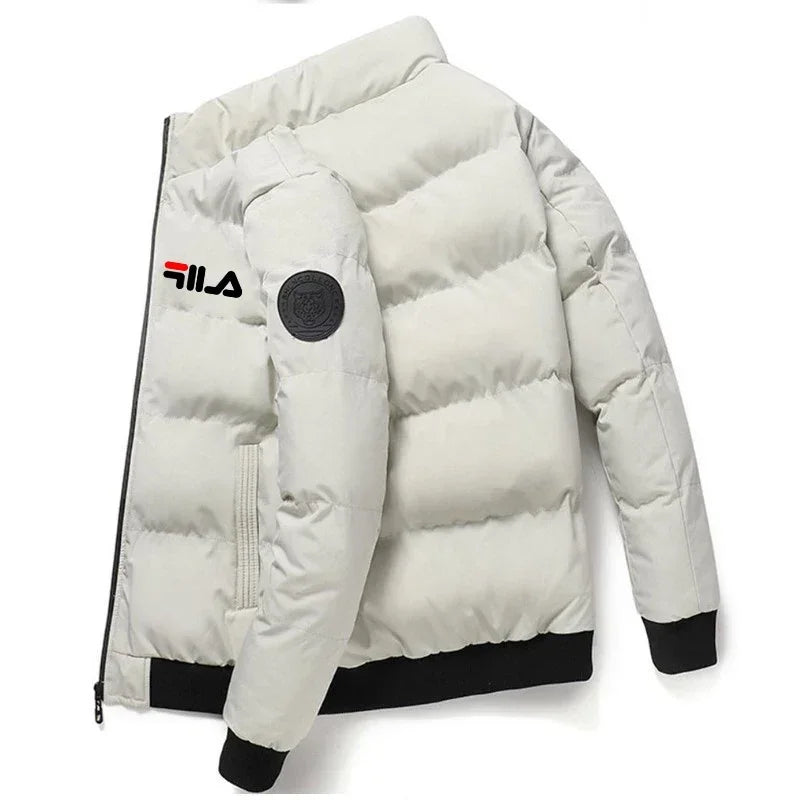Abrigo cálido y grueso para hombre, a la moda, para otoño e invierno, chaqueta informal con cremallera y estampado, resistente al viento, para exteriores, tallas M-5XL