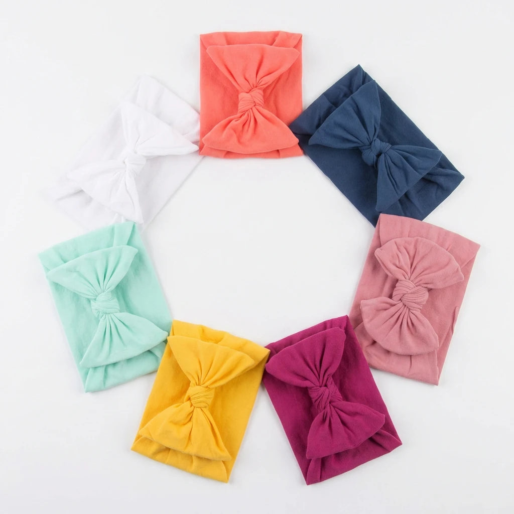 Diademas con lazo para niñas, banda elástica suave para el cabello, accesorios para el cabello de bebé recién nacido, regalos para fiestas, pañuelos para la cabeza para niñas