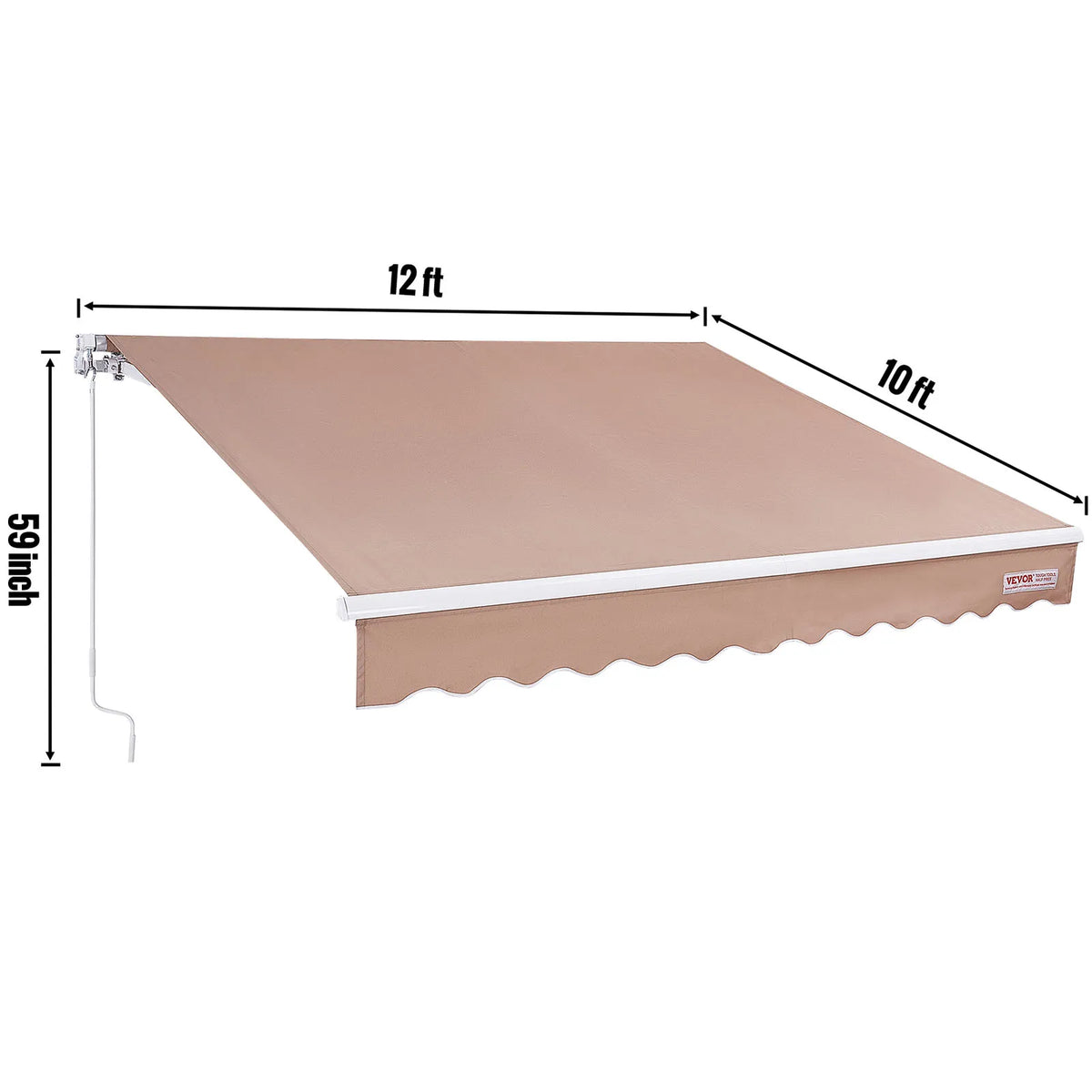 SucceBuy Toldo retráctil manual Toldo exterior Parasol retráctil Poliéster resistente al agua Puerta de patio Ventana para patio trasero