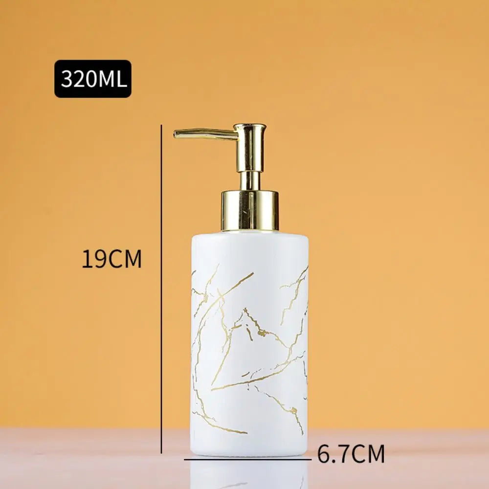 Botella de emulsión de vidrio de 350ML, botellas de loción de baño rellenables de cerámica, accesorios de baño, botella de champú, botella desinfectante de manos