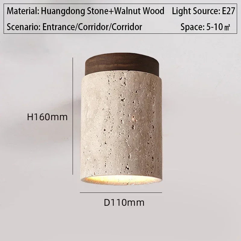 Lámpara de techo LED de piedra travertino, accesorio de iluminación para pasillo, sala de estar, comedor, decoración de dormitorio, lámpara de techo