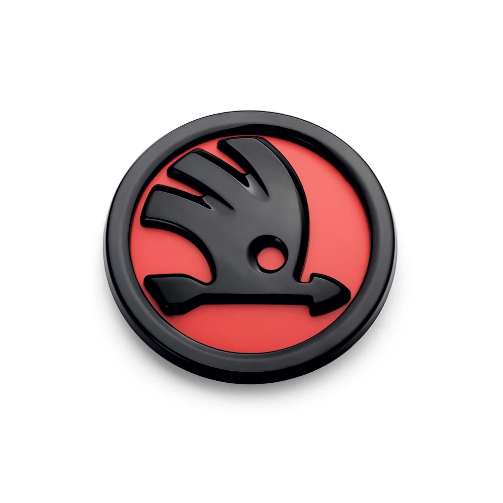 Emblema ABS de 80/90/100mm para el capó delantero del coche, adhesivo para maletero, para Skoda Yeti, Octavia, Fabia, Kodiaq, Rapid, Karoq, Superb, Kamiq S