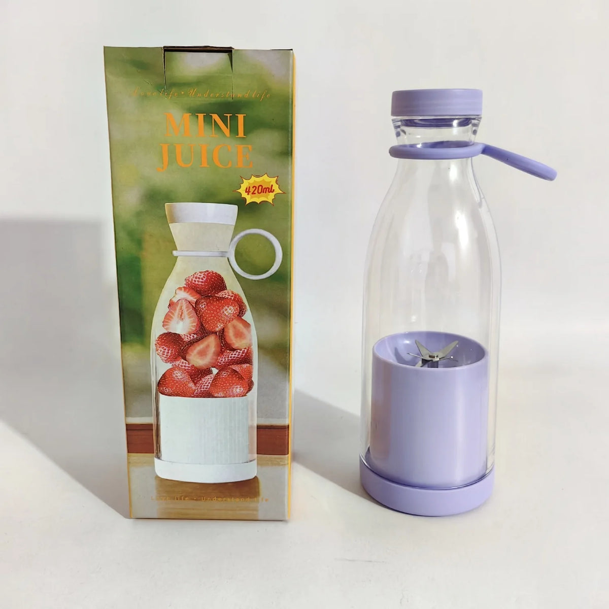 Licuadora Portátil de 6 Cuchillas y 420 ml, con Carga USB, en Forma de Botella de Vino, Mezcladora de Frutas, Mini Licuadora Eléctrica para Uso Diario en la Cocina