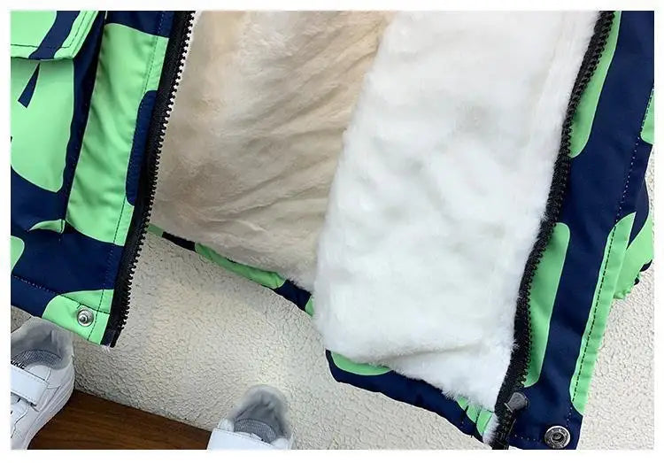 Abrigo para niños, chaqueta, prendas de vestir, Tops de algodón, moda 2023, grueso, además de terciopelo, abrigo de talla grande para invierno y otoño, ropa para niños