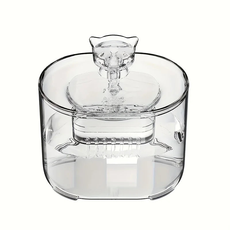 Fuente de agua para mascotas de 2,2 L, fuentes con dispensador automático de agua, agua potable dulce y filtrada y susurro, 1 ud.