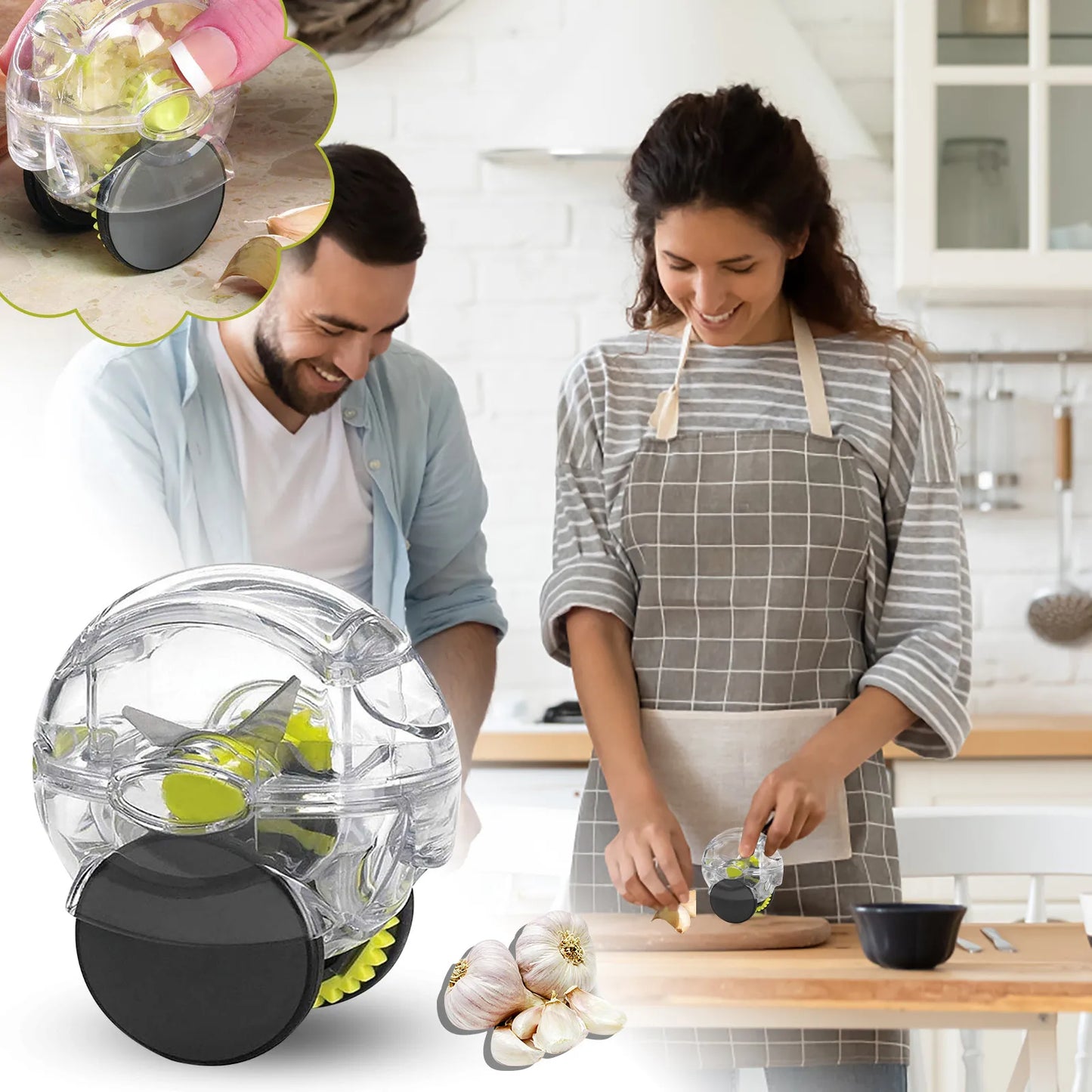 Herramienta de utensilio de cocina, picadora de ajo, rueda, picadora de ajo, rodillo, ayuda de Cocina, trituradora de mano de ajo, artículos de Cocina, Outils de Cocina