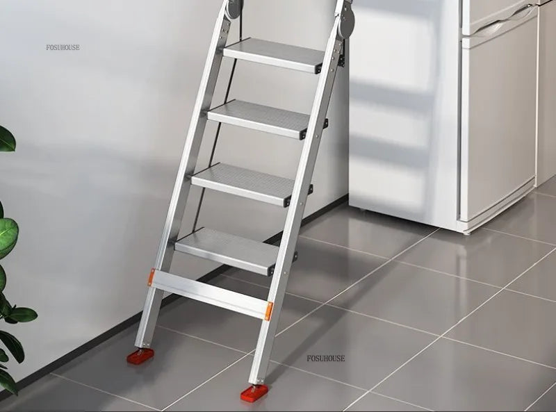 Portable Folding Ladder Household Aluminum Alloy Ladders Straight Ladder Home Furniture Escalator Mobile Climbing Stairs y