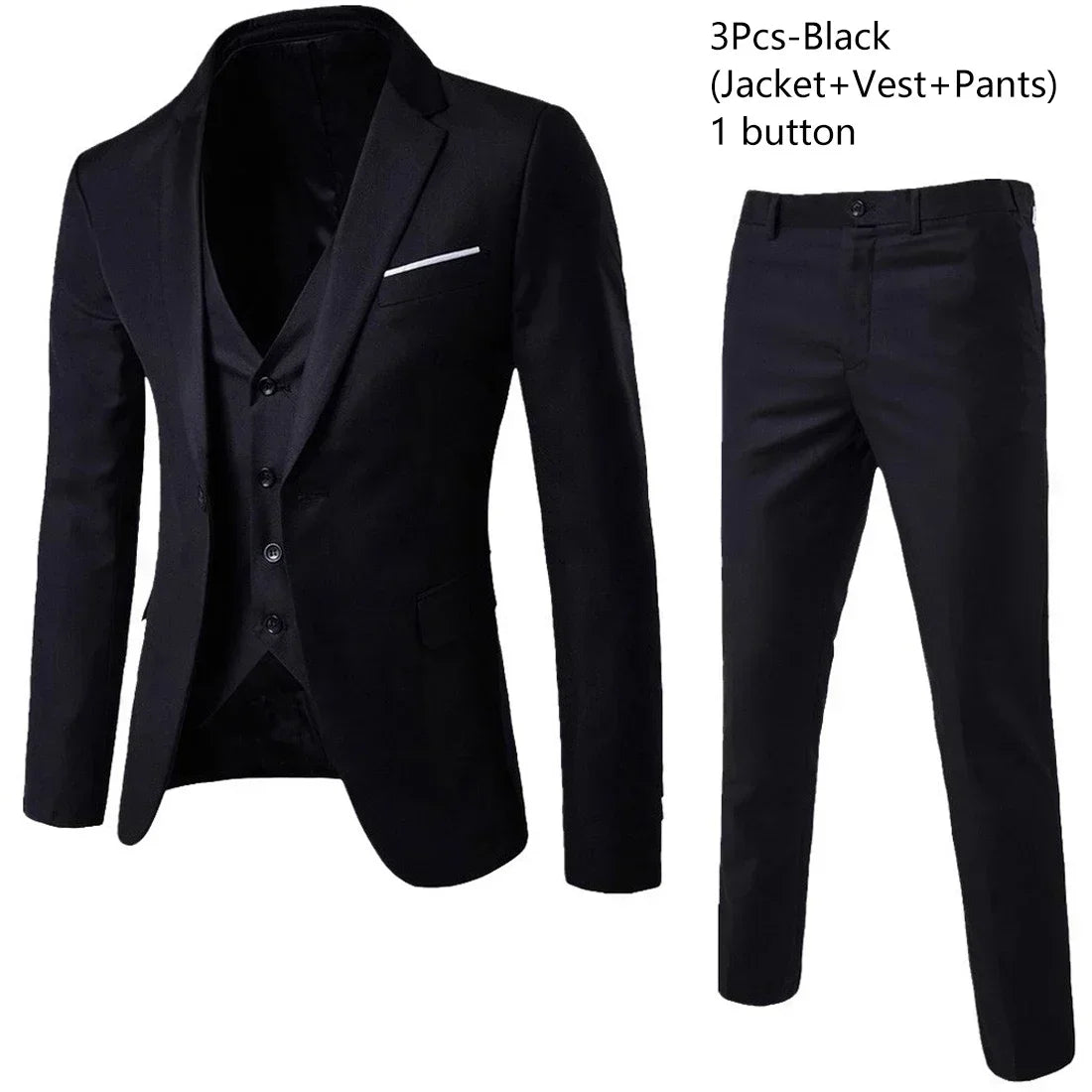 Trajes para hombre, conjunto de 3 piezas, moda elegante para boda, chaquetas completas clásicas, chaleco, pantalones, Blazers, traje Formal 2025