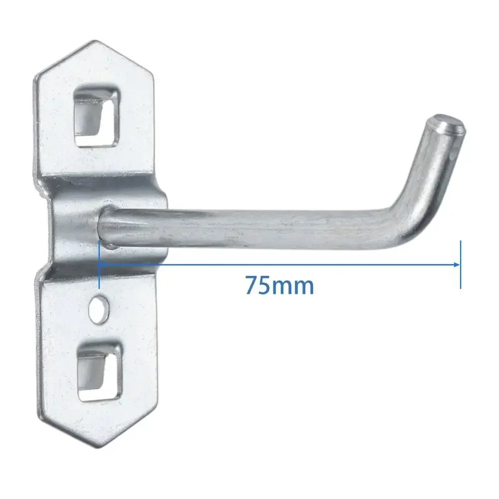 Ganchos para tablero perforado, perchas oblicuas individuales de acero para organización de herramientas de garaje, llavero para utensilios de cocina, 1-10 Uds.