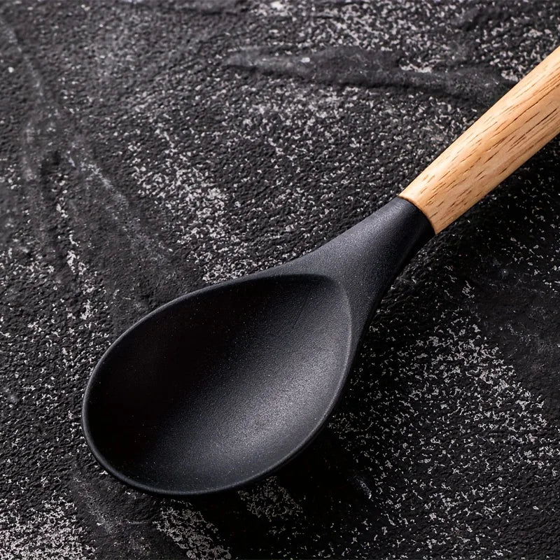 Juego de utensilios de silicona, 14 piezas, con soporte de plástico