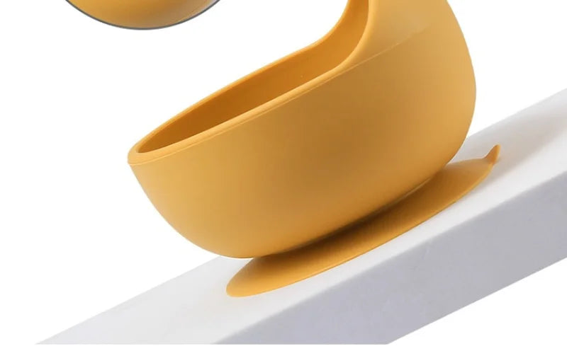 Juego de alimentación de silicona para bebé, cuenco de silicona, plato de comedor, cuchara, tenedor, platos para niños, vajilla de silicona sin BPA, 3/4/5 Uds.