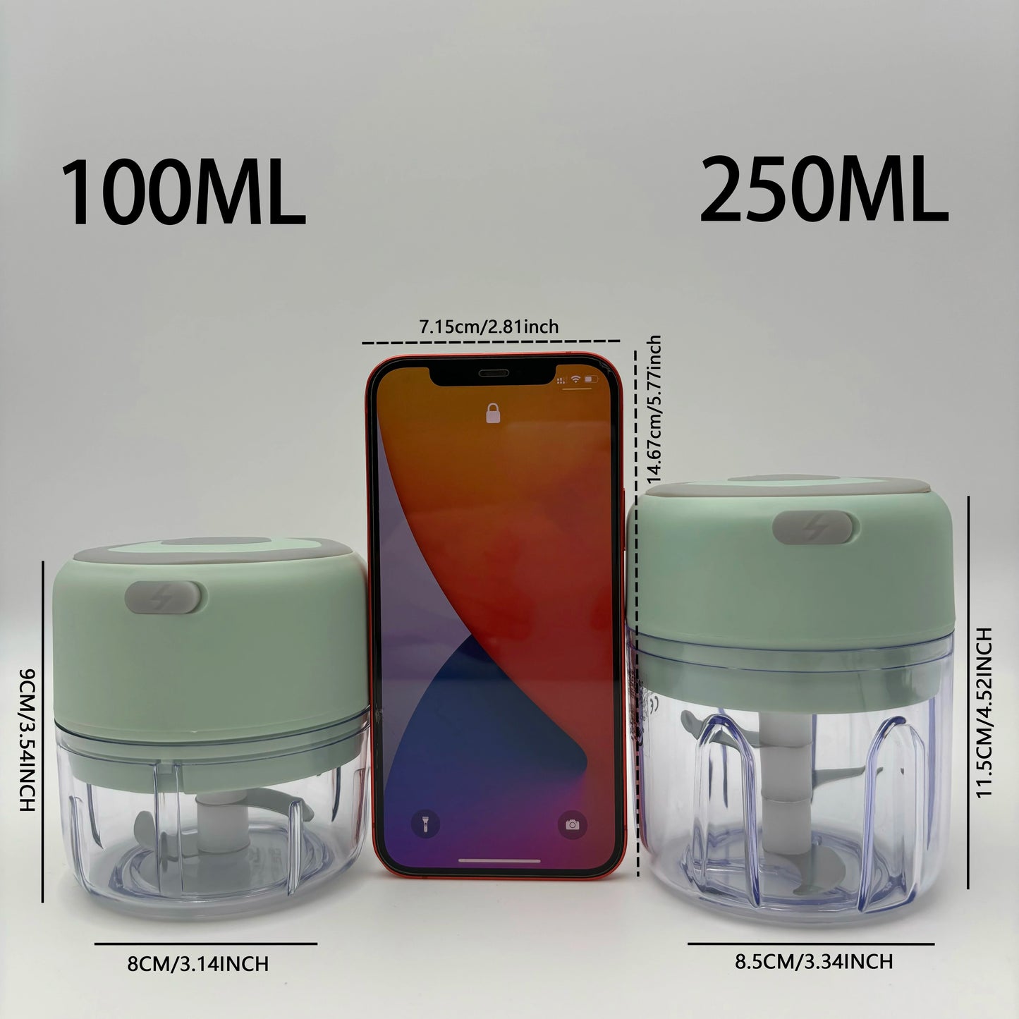 Picadora de ajo eléctrica, mini picadora de verduras portátil, picadora de ajo de 250ML, picadora de cebolla, licuadora para verduras, inalámbrica