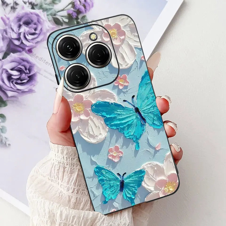 Para Tecno Spark 20c 20 Pro Plus Spark20 Pro Funda de teléfono Funda trasera de goma suave Mujer moda patrón de dibujos animados Funda de parachoques