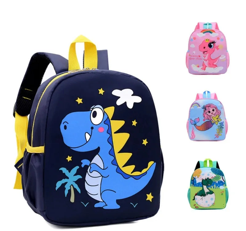 Mochilas bonitas de dinosaurio de dibujos animados para bebé, mochila escolar para guardería, mochilas escolares para niños y niñas, mochila ajustable con animales para chico