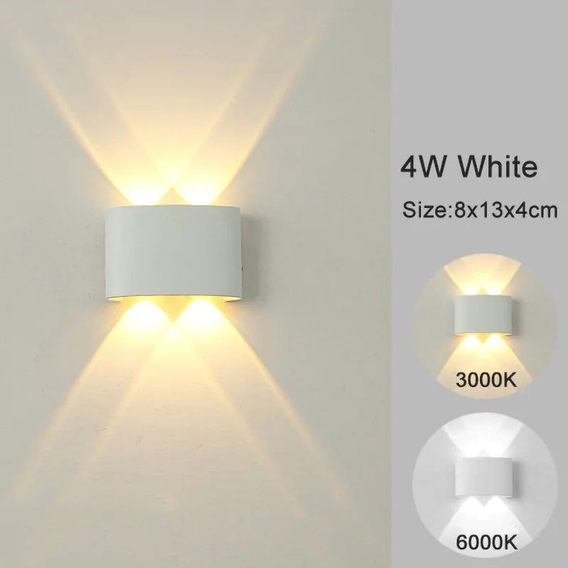 Apliques de pared LED, lámpara moderna para interiores y exteriores, luces blancas de montaje en pared arriba y abajo para decoración de sala de estar, pasillo y dormitorio