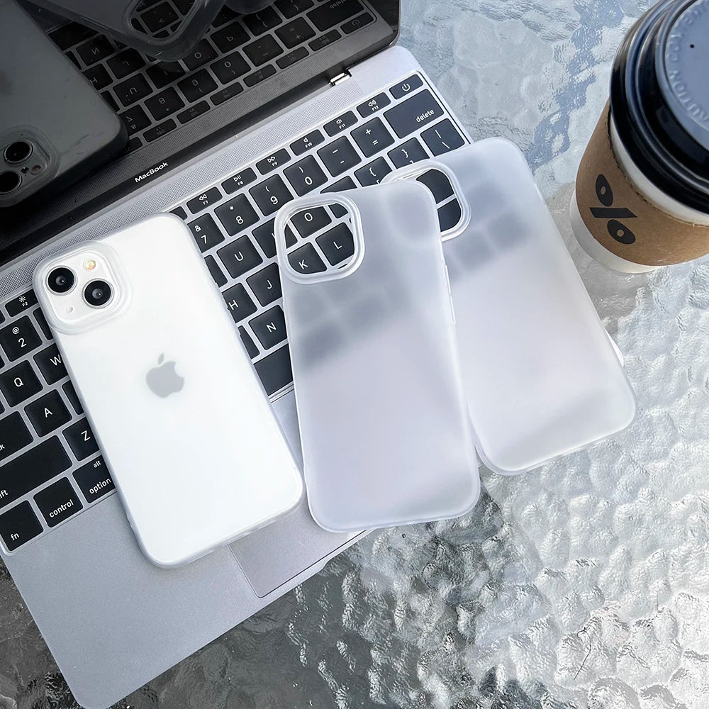 Funda de Teléfono de TPU Suave Mate para iPhone 17 Pro Max, Fundas para iPhone 11, 13, 15, 12, 16, 14 Plus, Air, 12 Mini, 17 Pro Max, Transparente