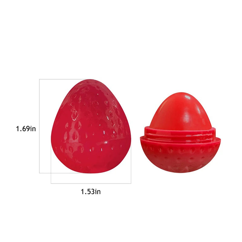 Bálsamo Labial de Fresa, 1/4 Piezas, Hidratante de Larga Duración, Repara y Humecta, Lápiz Labial Rojo con Diseño de Frutas, Cuidado Labial para Labios Secos, Cosméticos