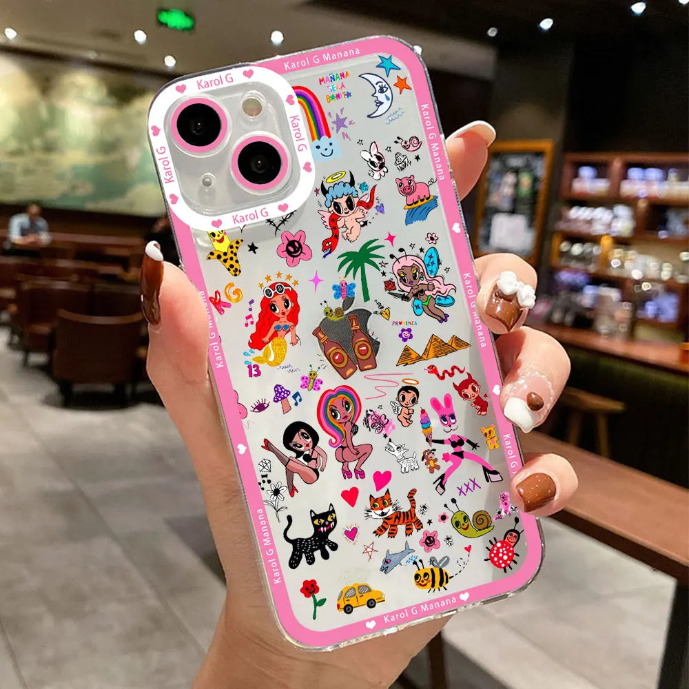 Karol G Manana Sera Bonito funda de teléfono para IPhone 16 15 14 13 12 11 Mini Pro Max X XR XSMax 7 8 Plus cubierta de TPU suave transparente