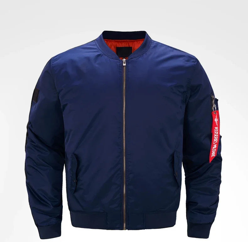 MA-1 chaqueta Bomber de vuelo para hombre, chaquetas informales gruesas y finas con cremallera, abrigo de invierno impermeable para piloto de béisbol, talla grande 8XL