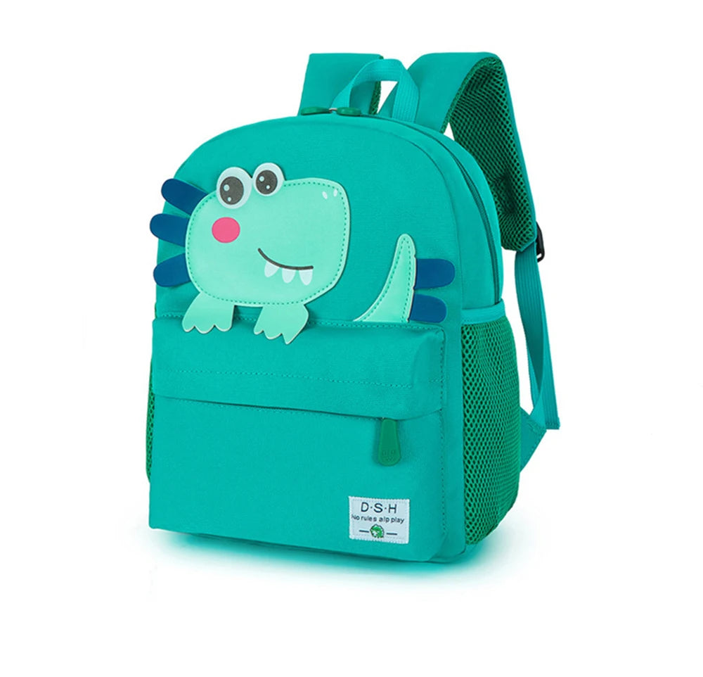 Mochila de dinosaurio pequeño con nombre personalizado, mochila escolar bonita de dibujos animados para niños, mochilas salientes con nombre bordado personalizado para niños y niñas