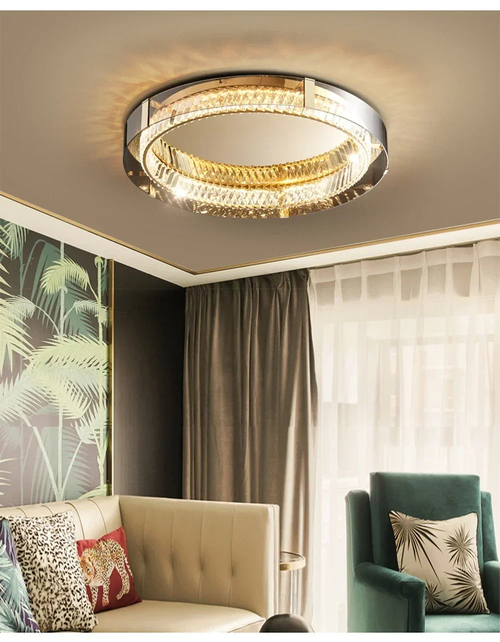 Luces de techo de cristal, luces LED, candelabro de techo moderno, lámparas regulables de lujo, decoración de habitación, Plafonnier, decoración del hogar para dormitorio