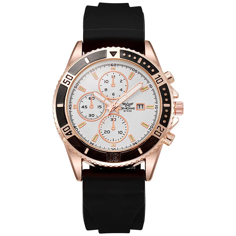 Relojes deportivos informales con banda de silicona para Hombre, Reloj de pulsera de negocios con calendario a la moda para Hombre