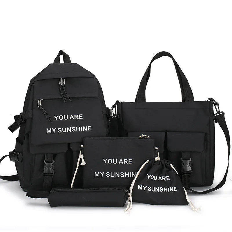 Mochila escolar Kawaii para niños y niñas, conjunto de 4 piezas, mochilas escolares para adolescentes y niñas