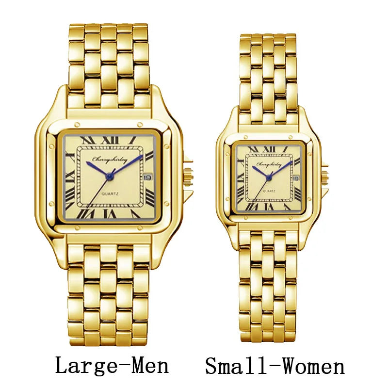 Nuevo reloj de moda para hombre, reloj cuadrado de diseño Simple para pareja, reloj de cuarzo, reloj de mujer de acero inoxidable a la moda