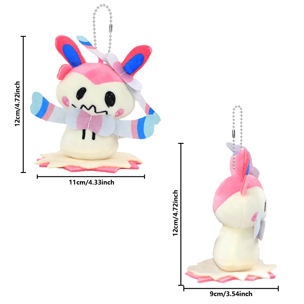 Llavero de peluche Mimikyu Eevee, colgante de anime de Pocket Monster con personajes de Eeveelution y Snorlax, para coleccionistas, regalo y decoración para fans de Sylveon