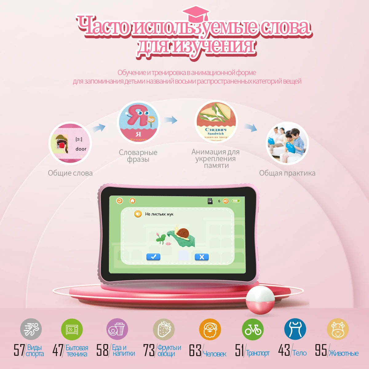 Tableta para niños de 7 pulgadas, ordenador portátil ruso para niños, ordenador educativo de aprendizaje para niños pequeños, juguete educativo Montessori para estudio preescolar