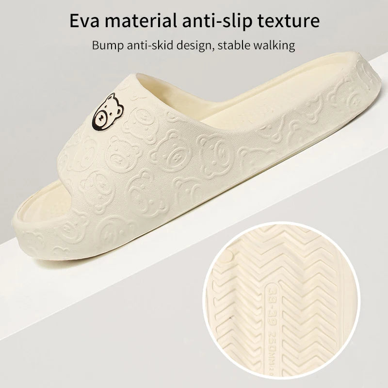Zapatillas antideslizantes para mujer, ropa exterior, novedad de 2024, sandalias de baño para interior del hogar, Eva de verano para mujer