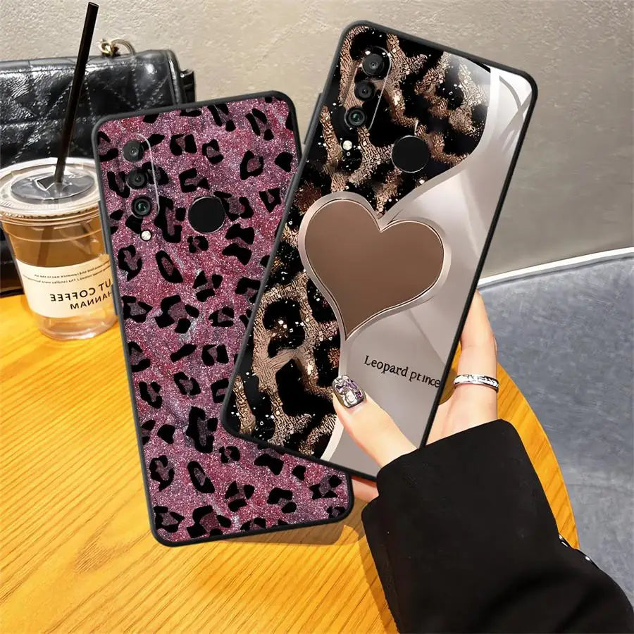 Funda de teléfono para Huawei P30 P20 Pro P20 P40 Lite P20 Lite 2018 P Smart 2019 funda suave patrón de estampado de leopardo de dibujos animados