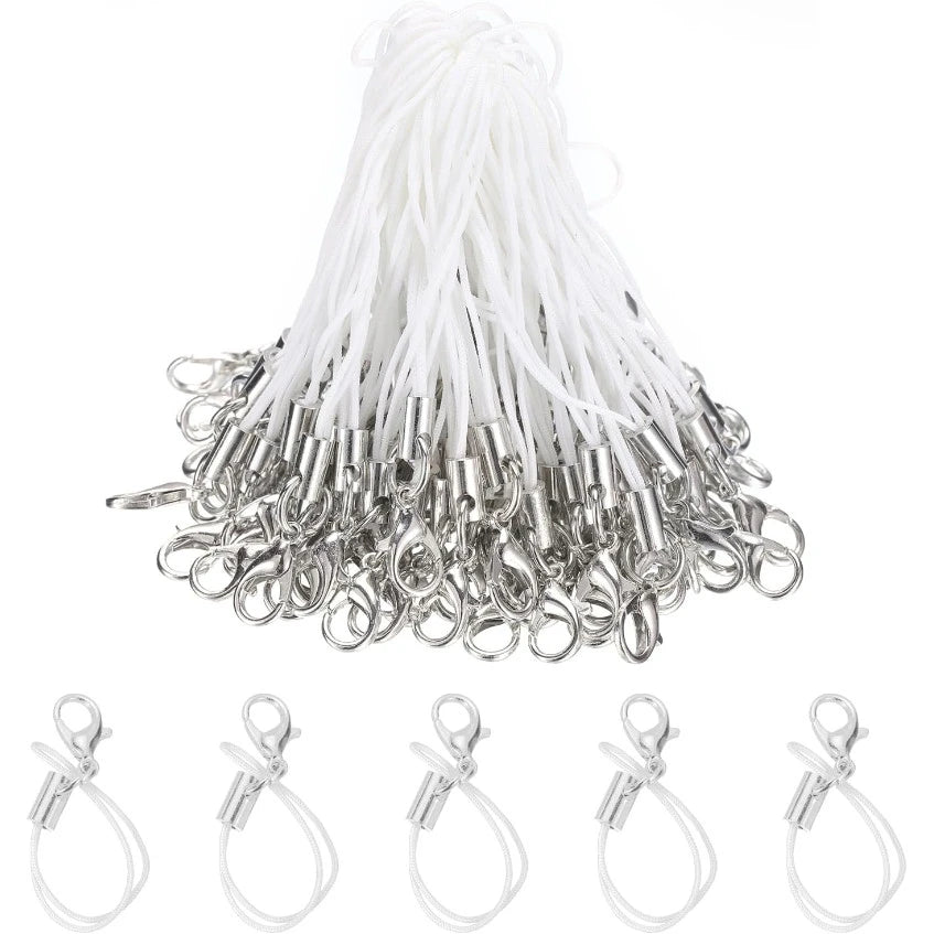 20/50/100 unidades de cordones de seguridad, correas, cierres de langosta, ganchos para llaveros, accesorios para móviles, dijes, colgantes y accesorios para llaveros