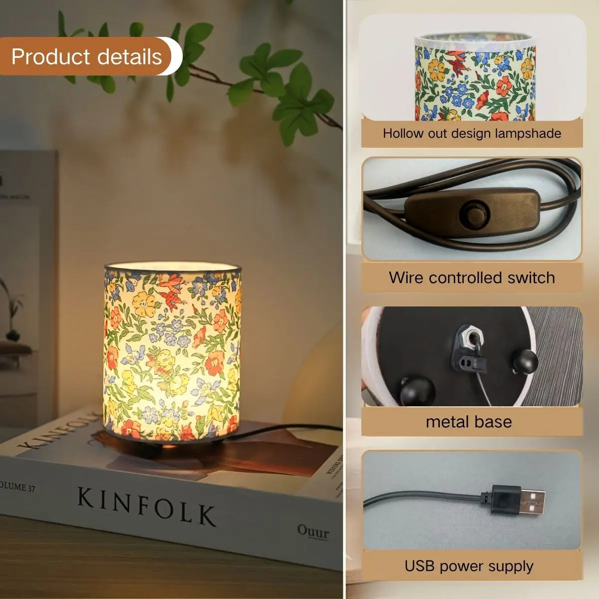 Interruptor de botón USB, luz cálida y suave, mini luz nocturna decorativa de escritorio, iluminación nocturna para dormitorio