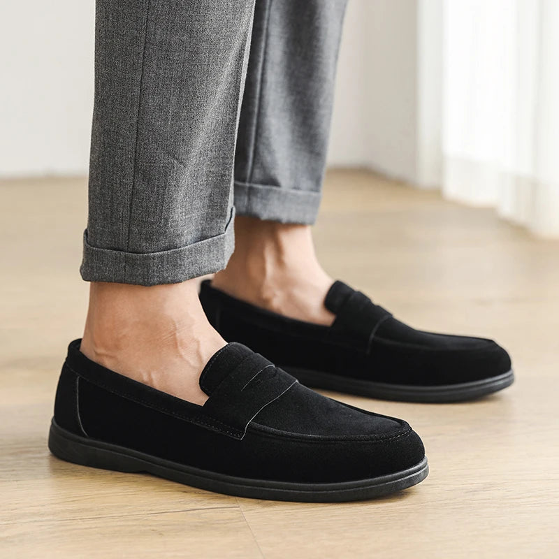 Gran oferta de mocasines sin cordones para hombre, ligeros, transpirables, cómodos, planos para exteriores, suela suave antideslizante, zapatos informales para caminar a diario