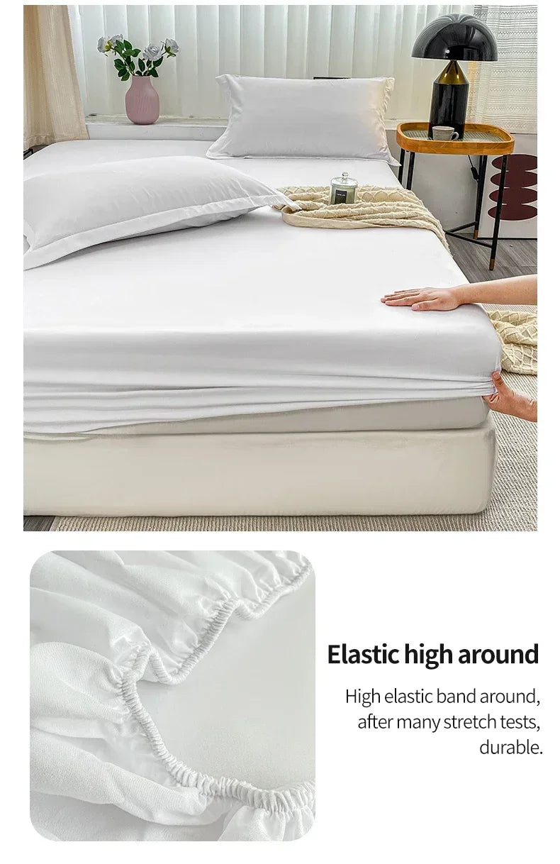 Sábana bajera cepillada de color sólido de primera calidad, tejido de satén ultrasuave para noches acogedoras: ropa de cama hipoalergénica y de fácil cuidado