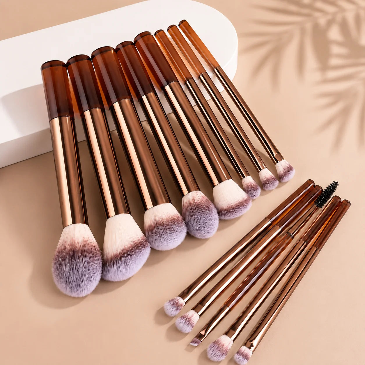 Set de Brochas de Maquillaje Profesional de Doble Punta que Incluye Brocha para Base, Brocha para Contorno, Brocha para Rubor, Brocha para Polvo, Brocha para Sombras de Ojos, C