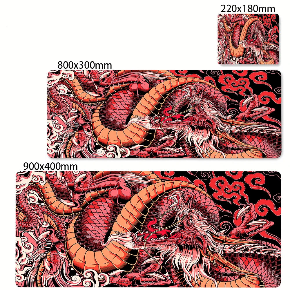 Alfombrilla grande para ratón de dragón blanco y negro, alfombrilla para ratón para juegos, Base de goma grande, alfombrilla para ratón, alfombrilla para escritorio púrpura, alfombrillas para ratón 400x900
