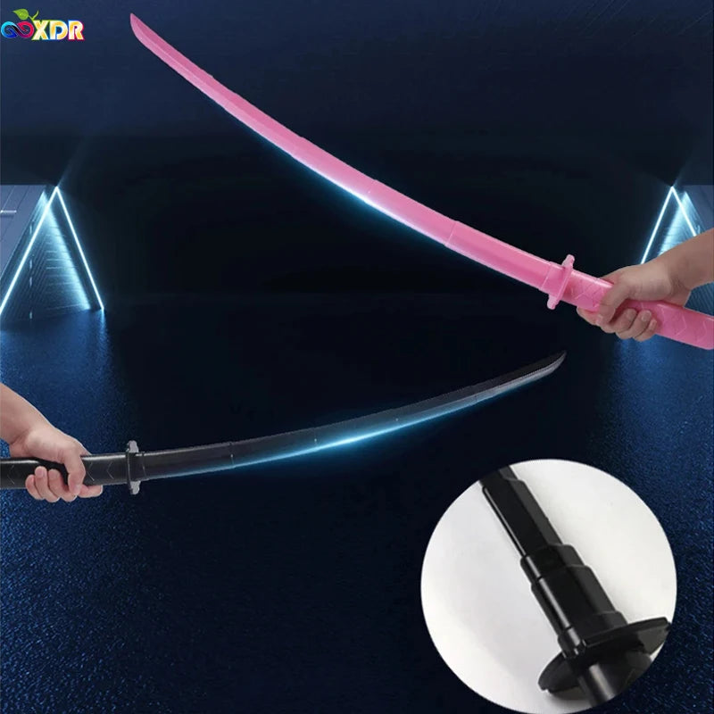 Samurai telescópico recto por gravedad con estampado 3D, juguetes para aliviar el estrés, accesorios elásticos, Katana plegable creativa, regalos divertidos