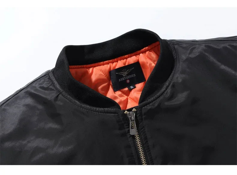 MA-1 chaqueta Bomber de vuelo para hombre, chaquetas informales gruesas y finas con cremallera, abrigo de invierno impermeable para piloto de béisbol, talla grande 8XL