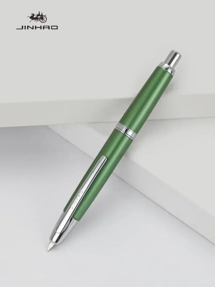 JINHAO 10 pluma estilográfica de prensa, punta retráctil EF/F de Metal con Clip, convertidor de pluma de tinta para escribir, suministros escolares, papelería PK A1 A2