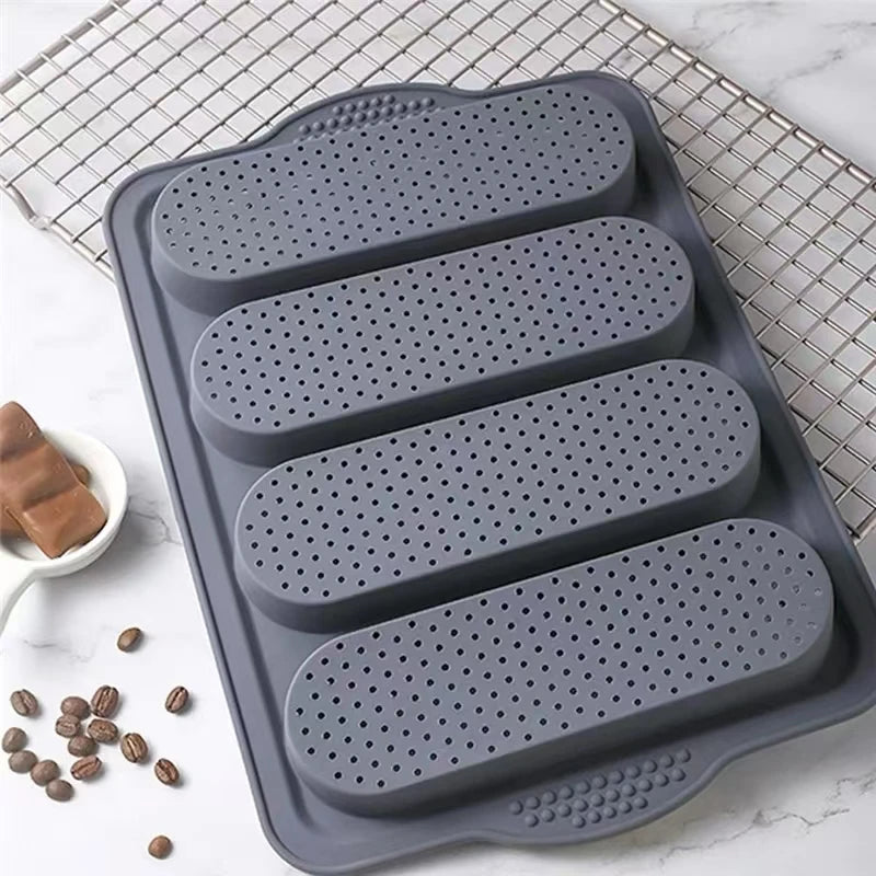 Molde grande de silicona para hornear, molde para pan de restaurante, bandeja para hornear Baguette de grado, herramienta para horno antiadherente, accesorios de cocina para horno