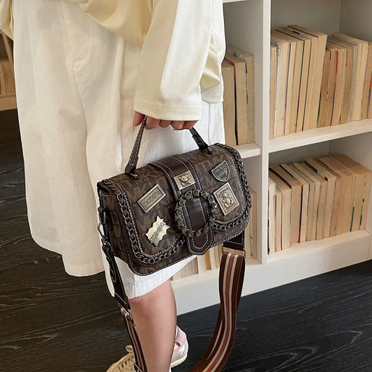 Bolso de Mano de Lujo para Mujer, con Bordado Intenso, de Hombro Único, Pequeño y Cuadrado, con Correa Ancha, Estilo Bandolera, Moderno para Uso Diario