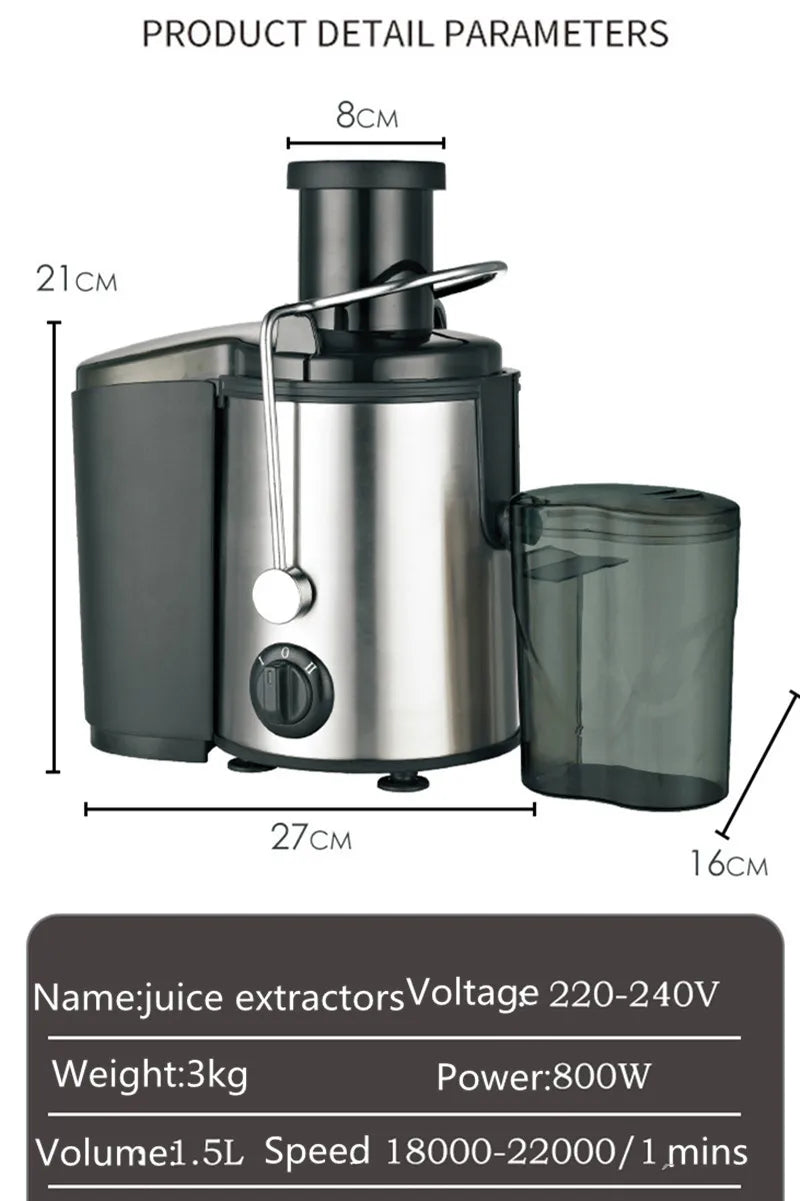 Extractor de Jugos Multifuncional, Exprimidor Automático de Frutas y Verduras, Máquina Separadora de Residuos de Jugo, Mini Vaso Original Pequeño
