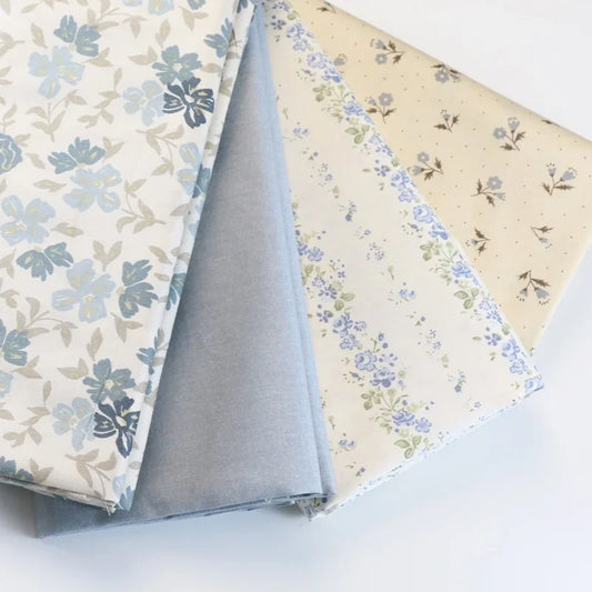 235x50cm tela azul gris rosa raya floral estampado de hojas funda nórdica juego de cuatro piezas tela de cama