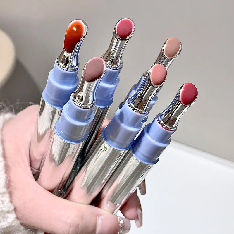 Brillo Labial con Esencia Acuosa de Espejo, Larga Duración, No Pegajoso, Voluminizador, Brillo Labial Líquido, Esmalte Labial en Gel, Maquillaje Hidratante, Tinte Labial