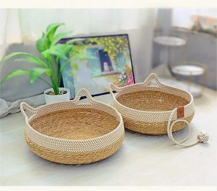 Cama de vid tejida para gatos, cama Circular para mascotas, para todo tipo de clima, cómoda para dormir, 35/40cm, suministros para mascotas
