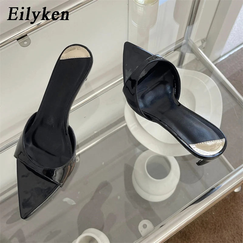 Eilyken, zapatillas sexis de tacón fino para Mujer, moda de verano, sandalias con punta estrecha, sandalias de fiesta para Stripper, zapatos de mula, Zapatillas para Mujer