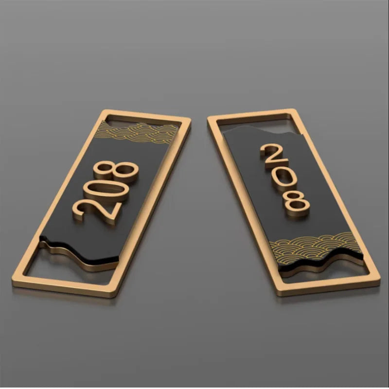 Placas de Puerta Modernas de Acrílico, Personalizadas con Corte Láser 3D, Número Vertical para Tienda, Apartamento, Villa, Hotel, Buzón, Cafetería, Bar