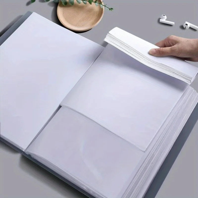 Carpeta A4 de 60 bolsillos para volver a la escuela, Material PP duradero, Ideal para organizar papeles, hogar, escuela, oficina, almacenamiento, folleto impermeable